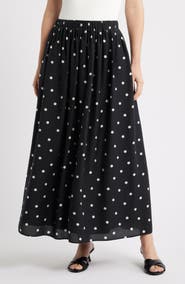 Caslon® Print Pleated Maxi Skirt