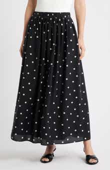 Caslon® Print Pleated Maxi Skirt