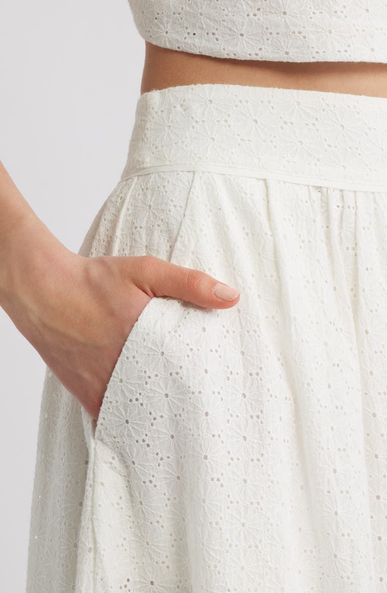 PAIGE Ojai Eyelet Maxi Skirt, Alternate, color, White