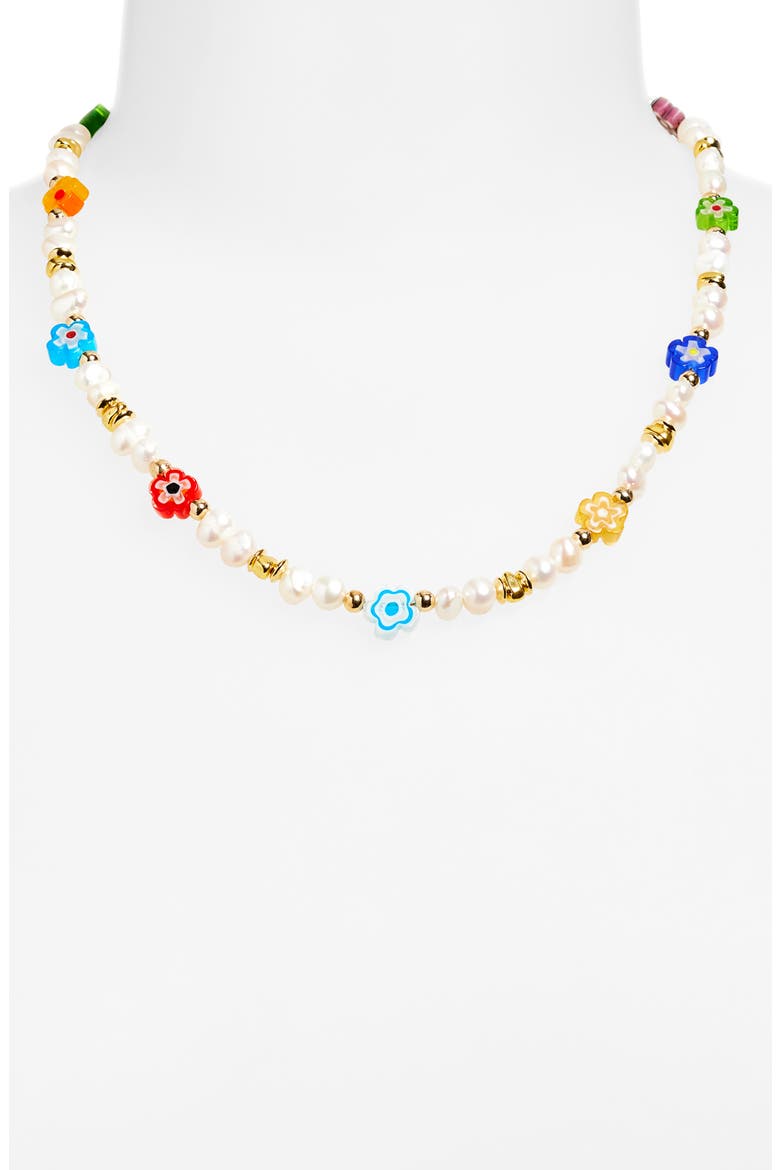Milliefiori Bead Necklace, Alternate, color, WHITE/GOLD/MULTI