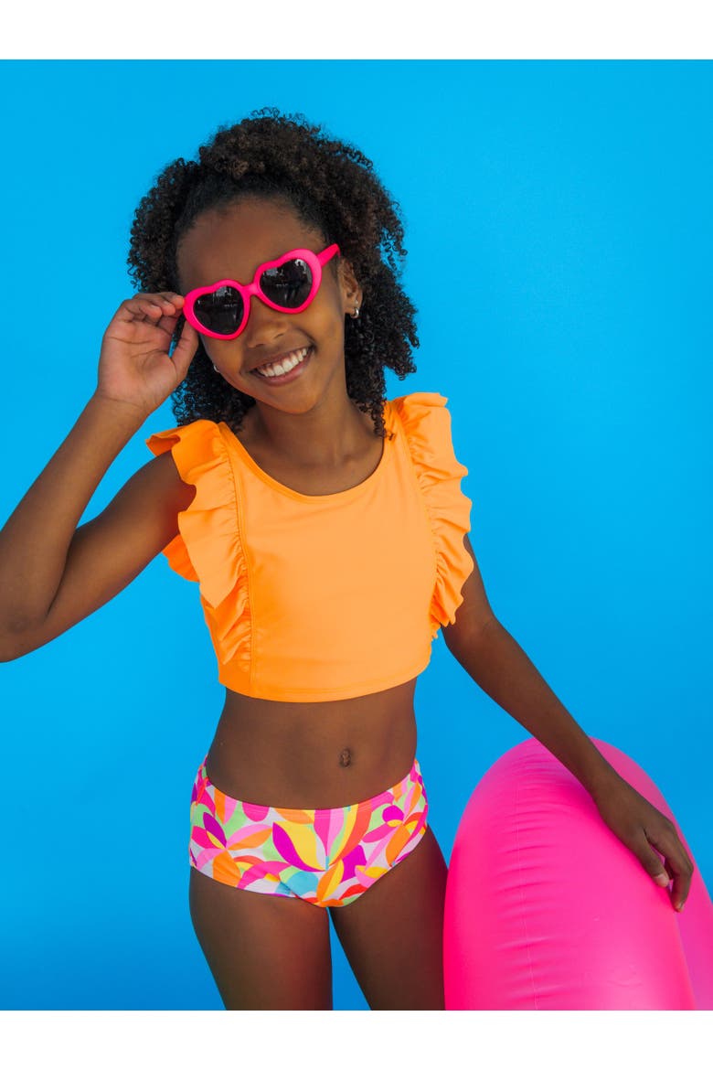 Waterfall Tankini 2-Piece Swimsuit, Alternate, color, Neon Tropical Adventure