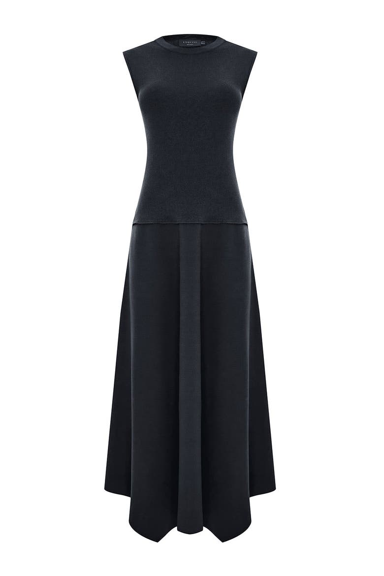 Hadlee Midi Dress, Alternate, color, BLACK