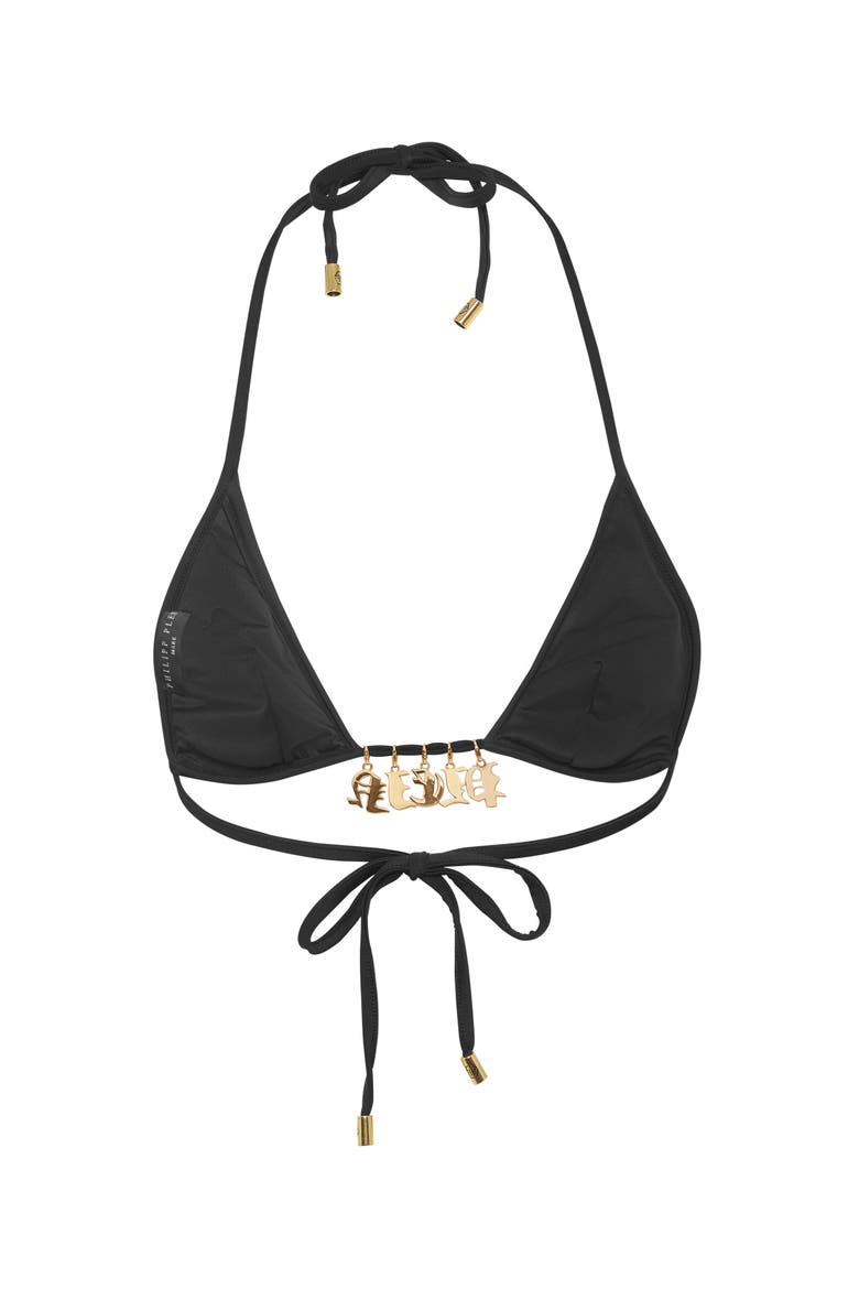 Swimwear Top Triangle Bra Charms Women, Alternate, color, black