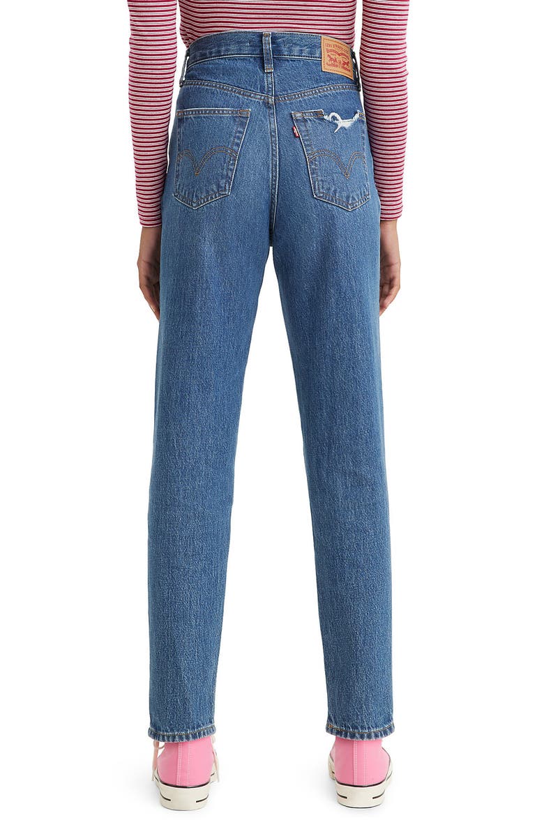 Levi's<sup>®</sup> Ripped High Waist Straight Leg Jeans, Alternate, color,