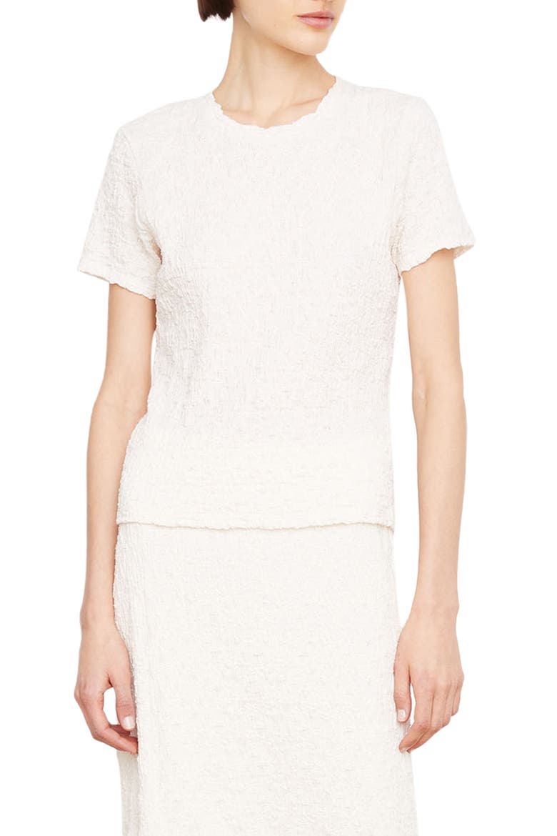 Smocked Shrunken Shirt, Main, color, GESSO