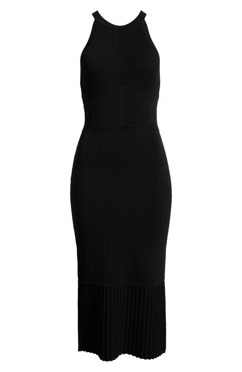 L'agence Kim Pleat Hem Knit Dress In Black