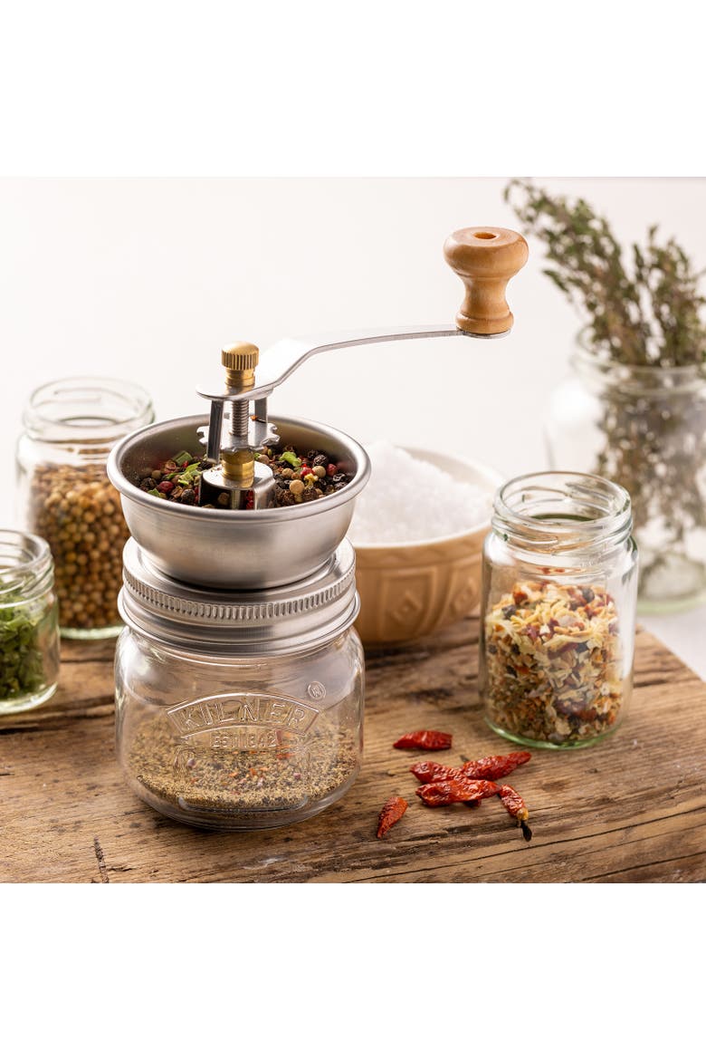 Seasoning Grinder, Refillable Glass Spice Mill with Stainless Steel Grinder, Alternate, color, Clear