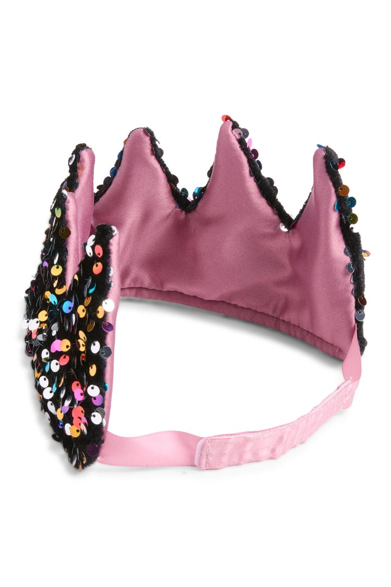 Kids' Dazzle Sequin Crown, Alternate, color, BLACK