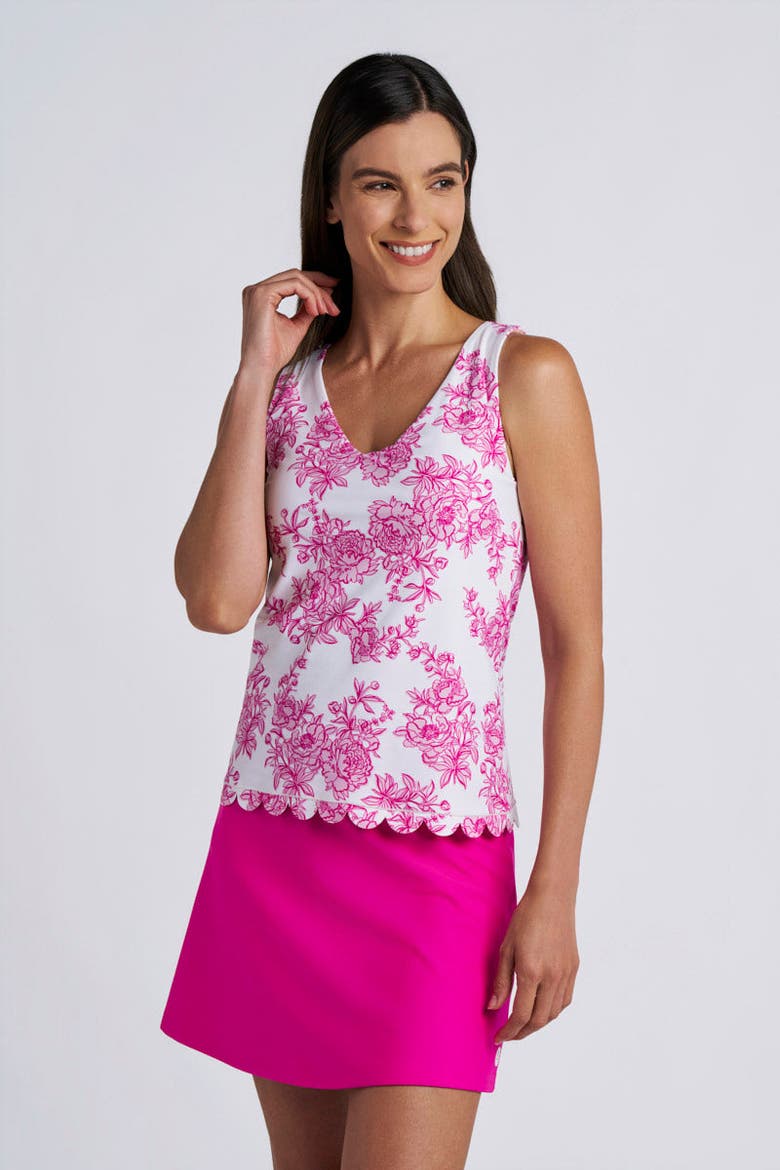 Acropora Tankini with Scallop Detail, UPF 50+ Sun Protection, Alternate, color, Fuchsia Pink