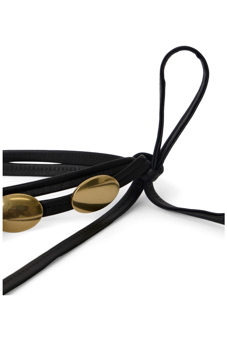 Myra Leather Wrap Belt, Alternate, color, BLACK BRASS