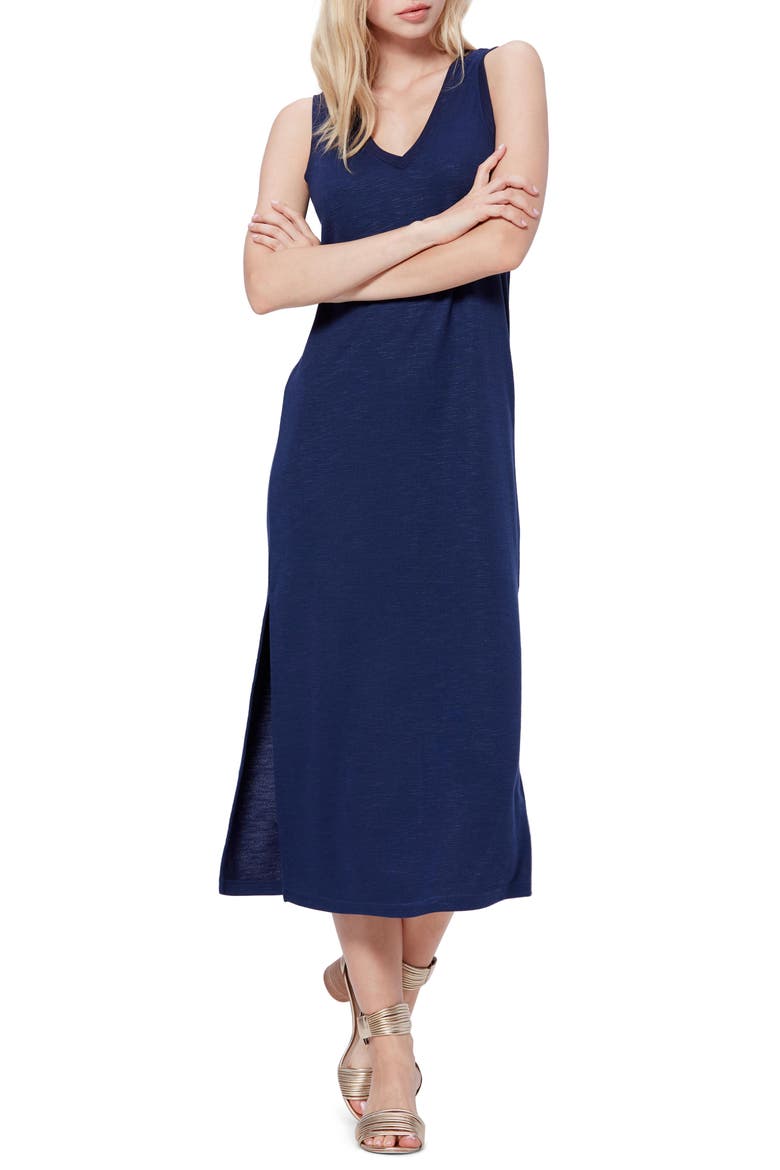 Sage Midi Tank Dress, Main, color, NAVY