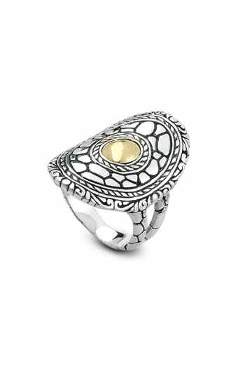 Pebbled Design Oval Ring