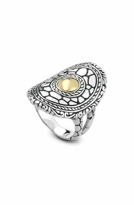 SAMUEL B. Pebbled Design Oval Ring