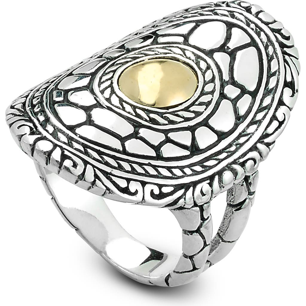 Samuel B. Pebbled Design Oval Ring