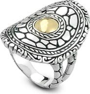 SAMUEL B. Pebbled Design Oval Ring