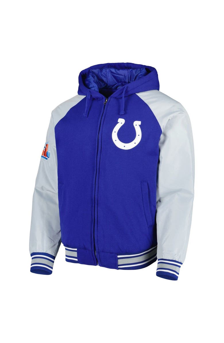 G-III SPORTS BY CARL BANKS Men's G-III Sports by Carl Banks Royal Indianapolis Colts Defender Raglan Full-Zip Hoodie Varsity Jacket, Alternate, color, Royal