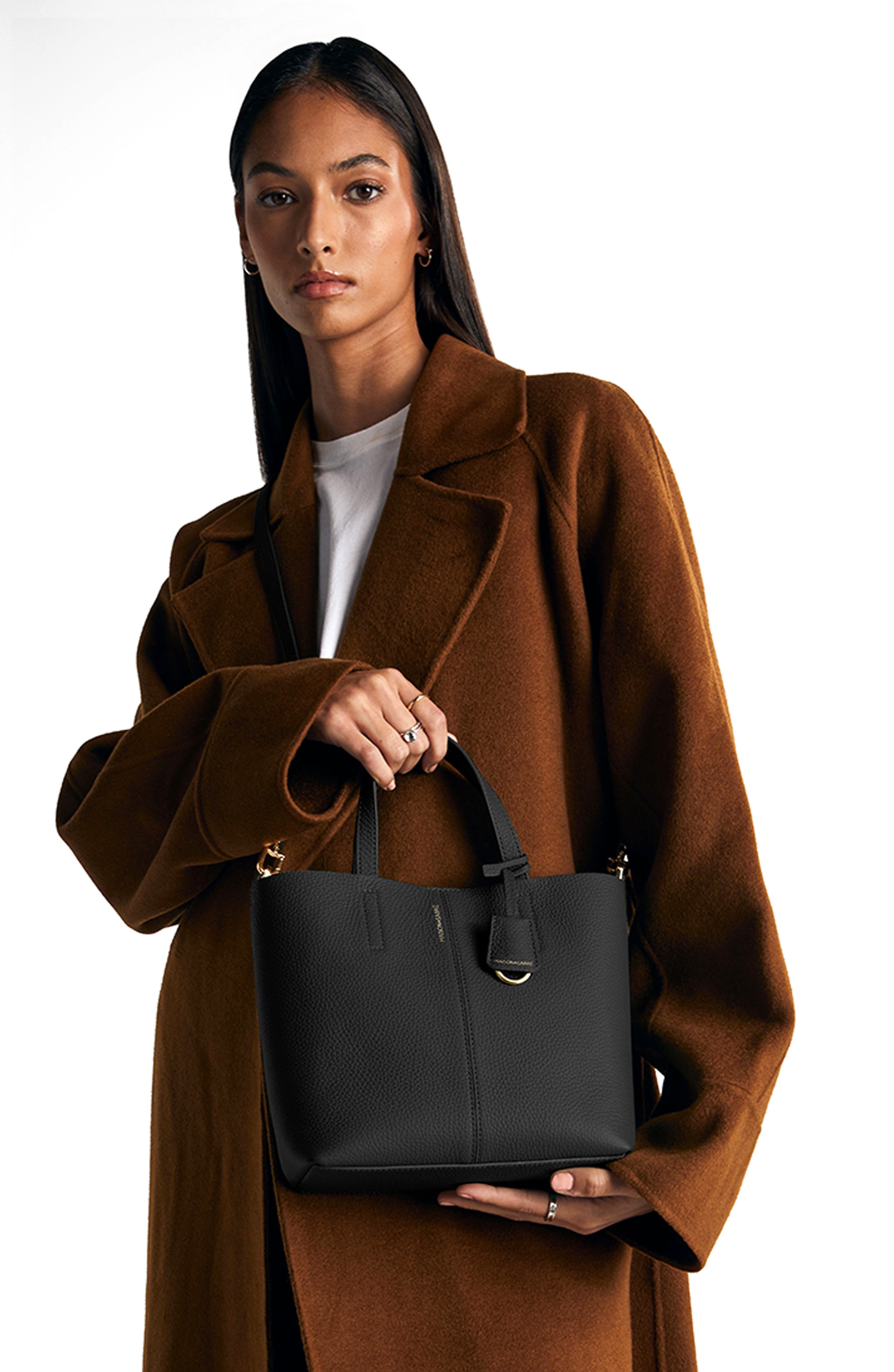 MAISON de SABRÉ Small Leather Soft Tote, Alternate, color, Rouge Noir