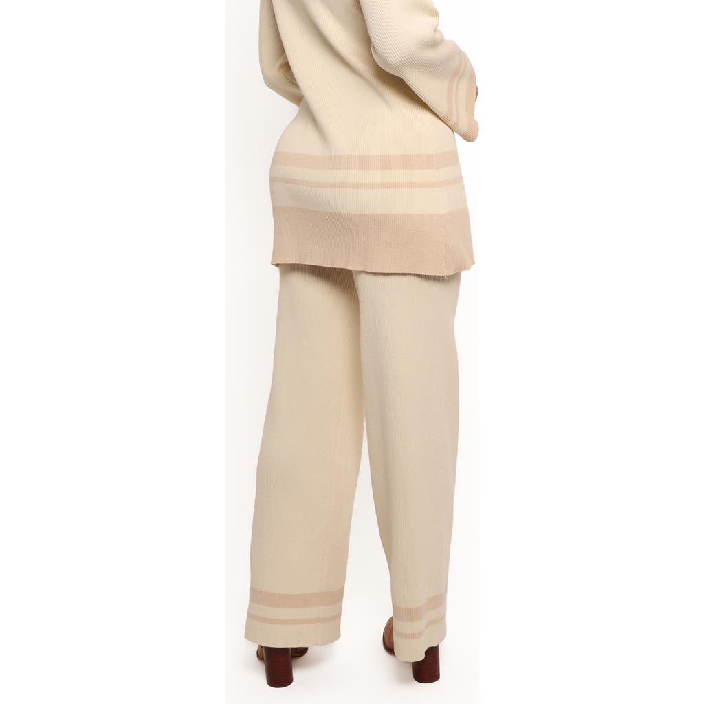 Petal And Pup Petal & Pup Lowell Stripe Wide Leg Rib Pants In White