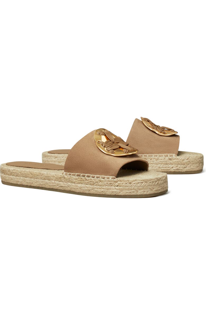 Tory Burch Woven Double T Espadrille Slide Sandal, Main, color,