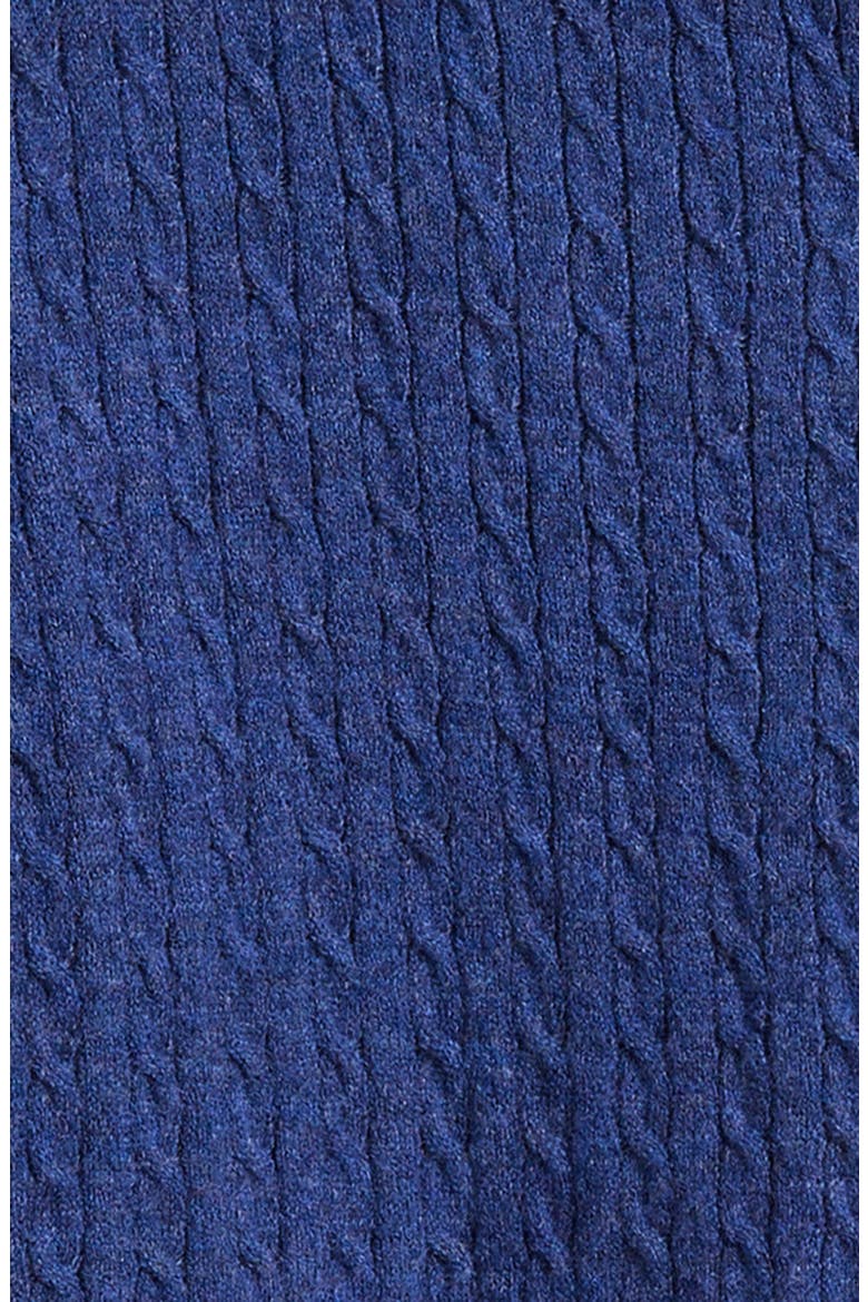 Kids' Tipped Cable Knit Cardigan, Alternate, color, DENIM BLUE WITH WHITE TIPPING