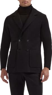 Bugatchi Double Breasted Merino Wool Sweater Blazer