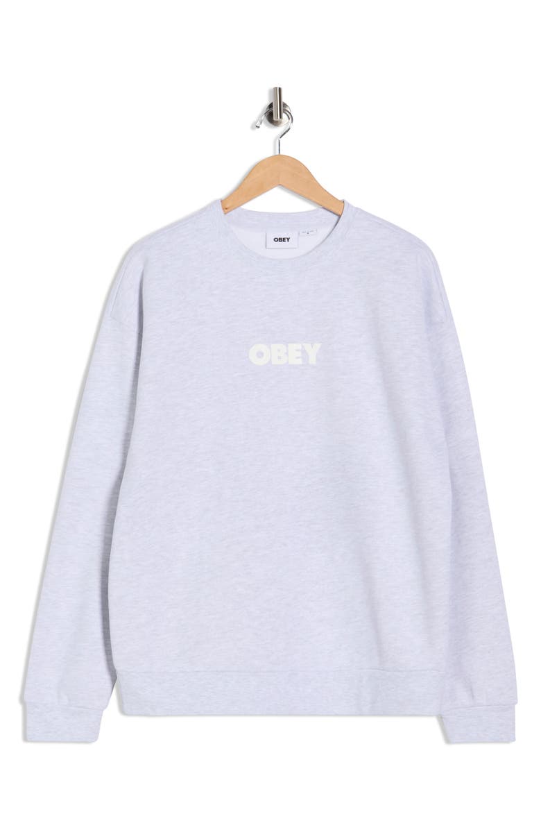 Obey Bold Extra Heavyweight Crewneck Sweatshirt, Alternate, color, Ash Grey