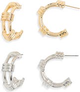 Tasha Set of 2 Two-Tone Hoop Earrings