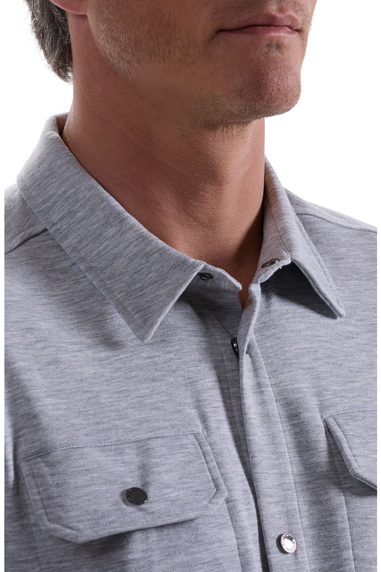 Heathered Kint Snap-Up Shirt Jacket, Alternate, color, CEMENT