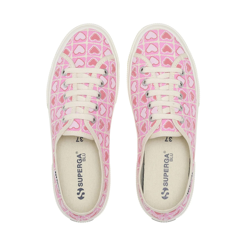 Superga 3750 Heart Crochet Print Leggera Sneakers In Black