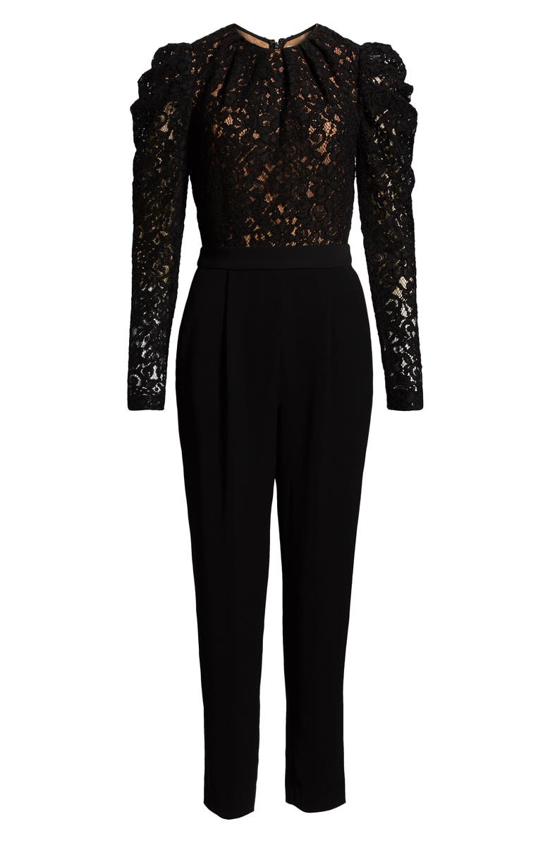 MICHAEL Michael Kors Black Lace Jumpsuit, Alternate, color,