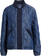 Bernardo Rib Trim Denim Quilted Liner Jacket