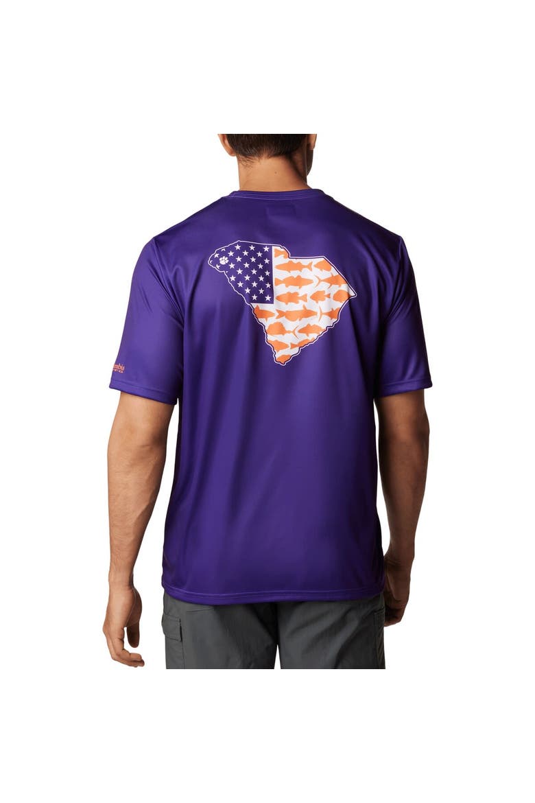 Men's Columbia Purple Clemson Tigers Terminal Tackle State Omni-Shade T-Shirt, Alternate, color, Purple