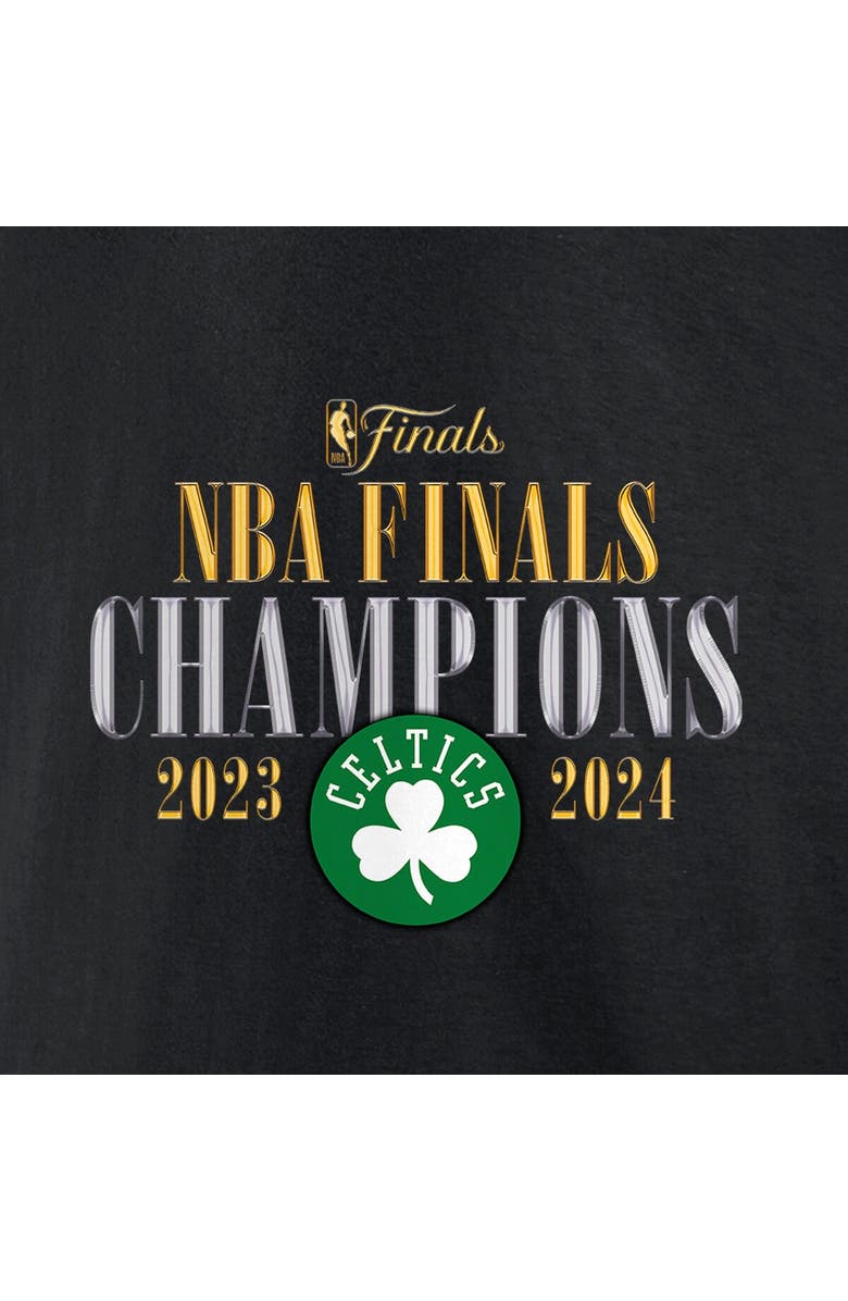 FANATICS Men's Fanatics Black Boston Celtics 2024 NBA Finals Champions Fade Away Jumper Roster Signature T-Shirt, Alternate, color,
