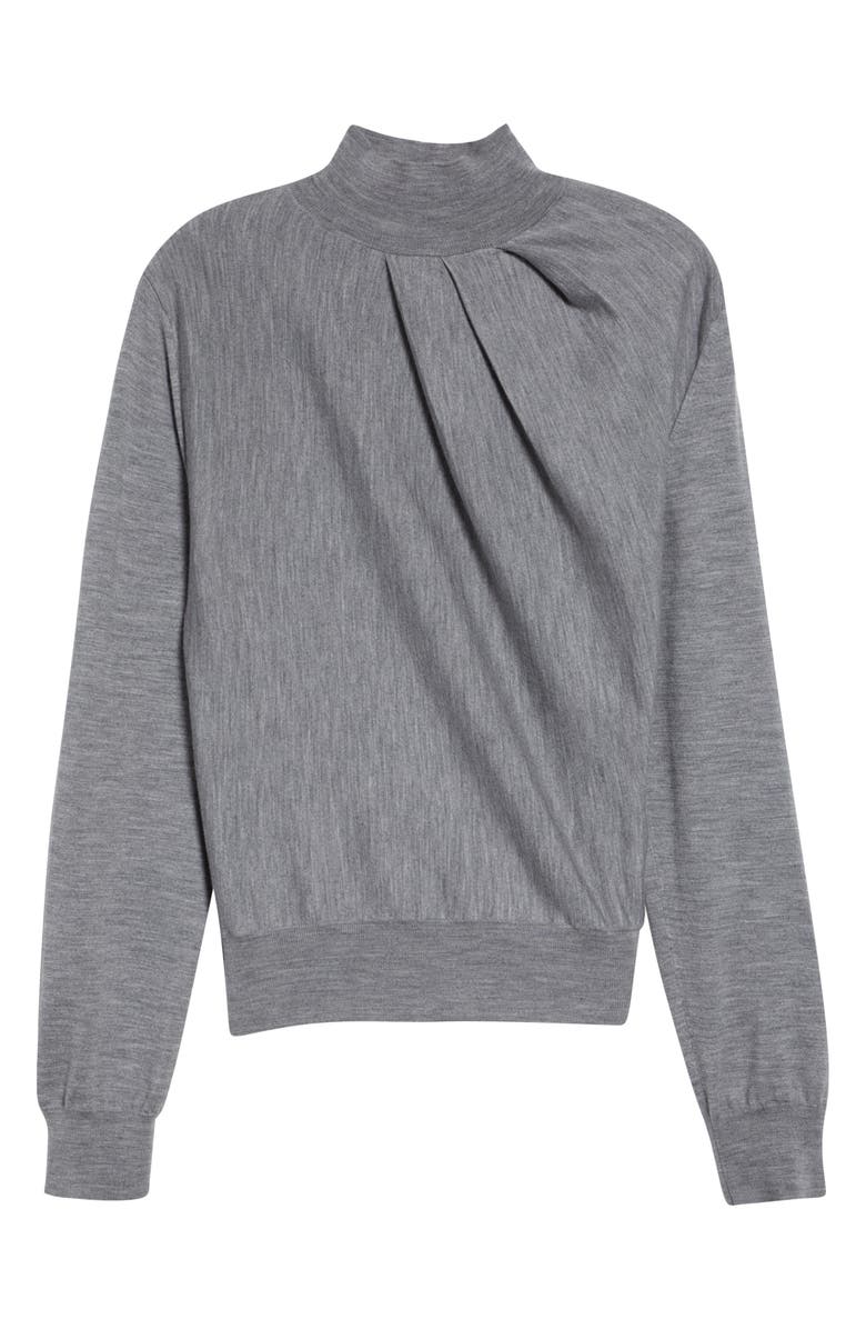 Givenchy Draped Merino Wool Blend Mock Neck Sweater, Main, color, Light Grey