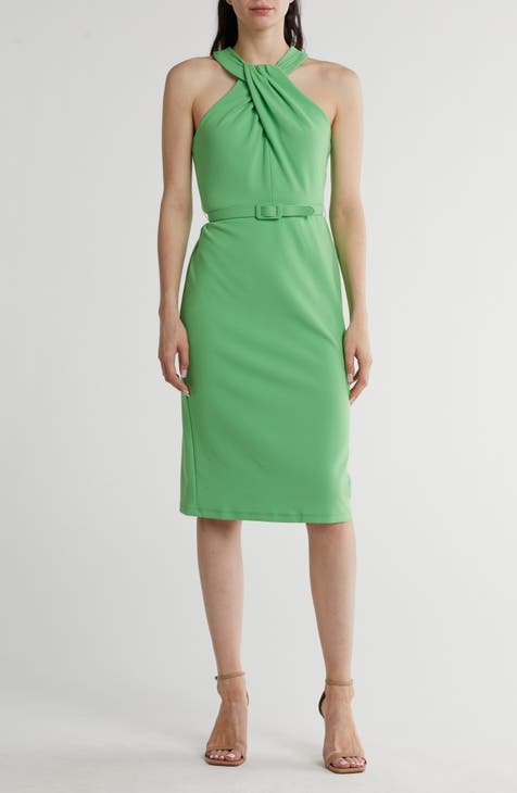 Twist Neck Sheath Dress