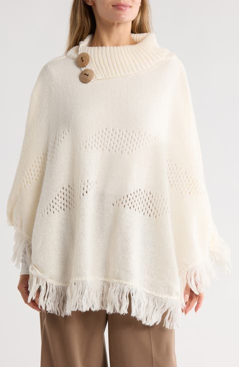 Diamond Eyelet Weave Poncho