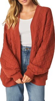 BLUEGREY Quilted Cotton Blend Cardigan Sweatshirt