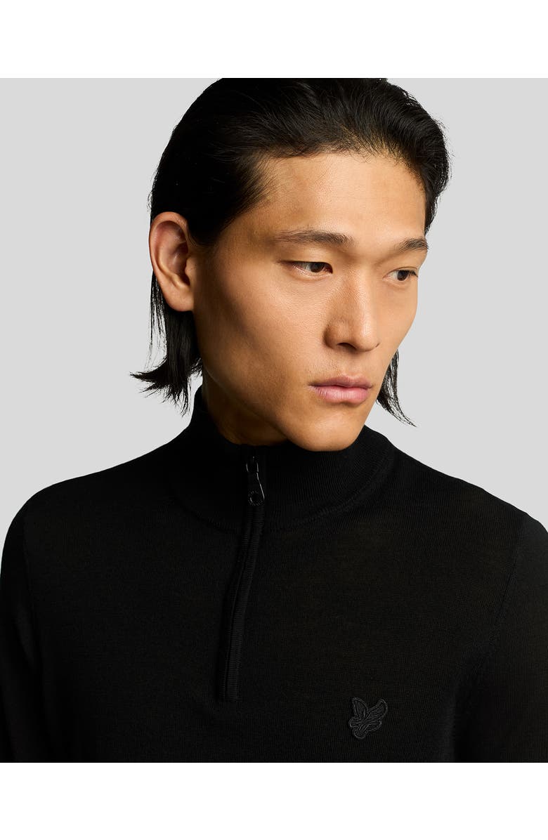 Lyle & Scott Eagle Merino Quarter Zip Sweater, Alternate, color, Jet Black