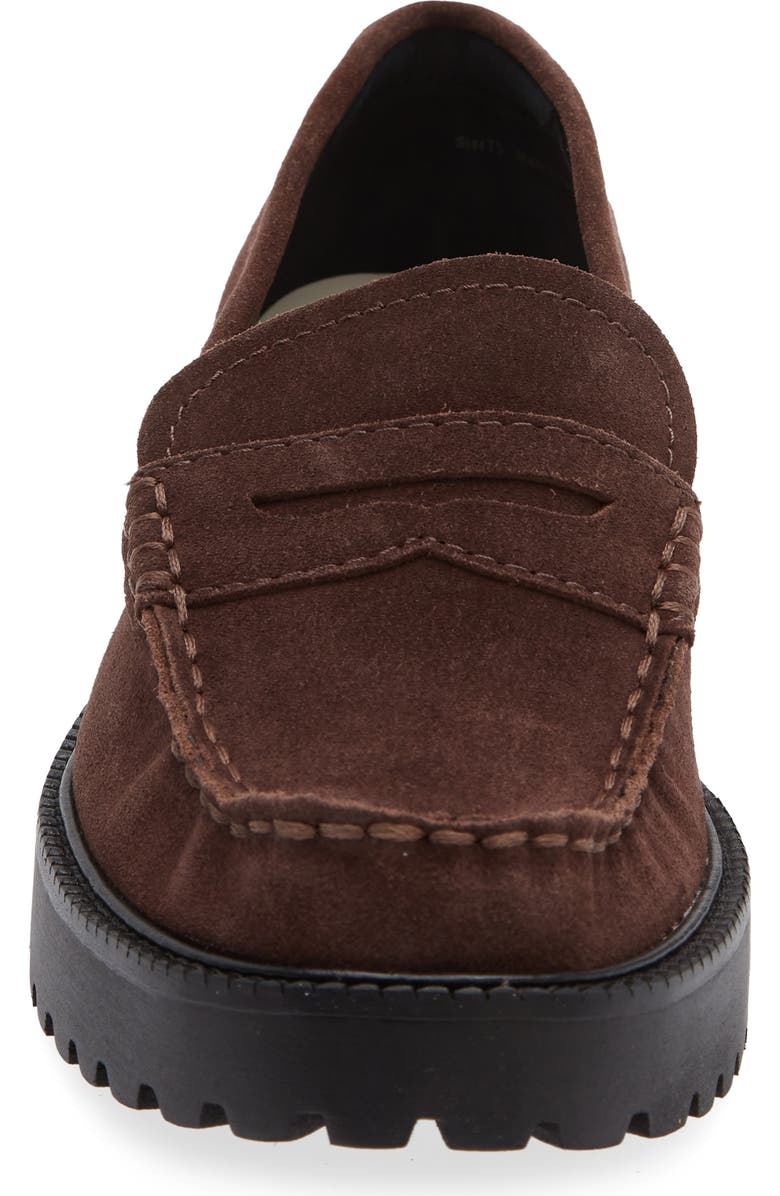 Dolce Vita Merek Platform Penny Loafer, Alternate, color, Dark Brown Suede