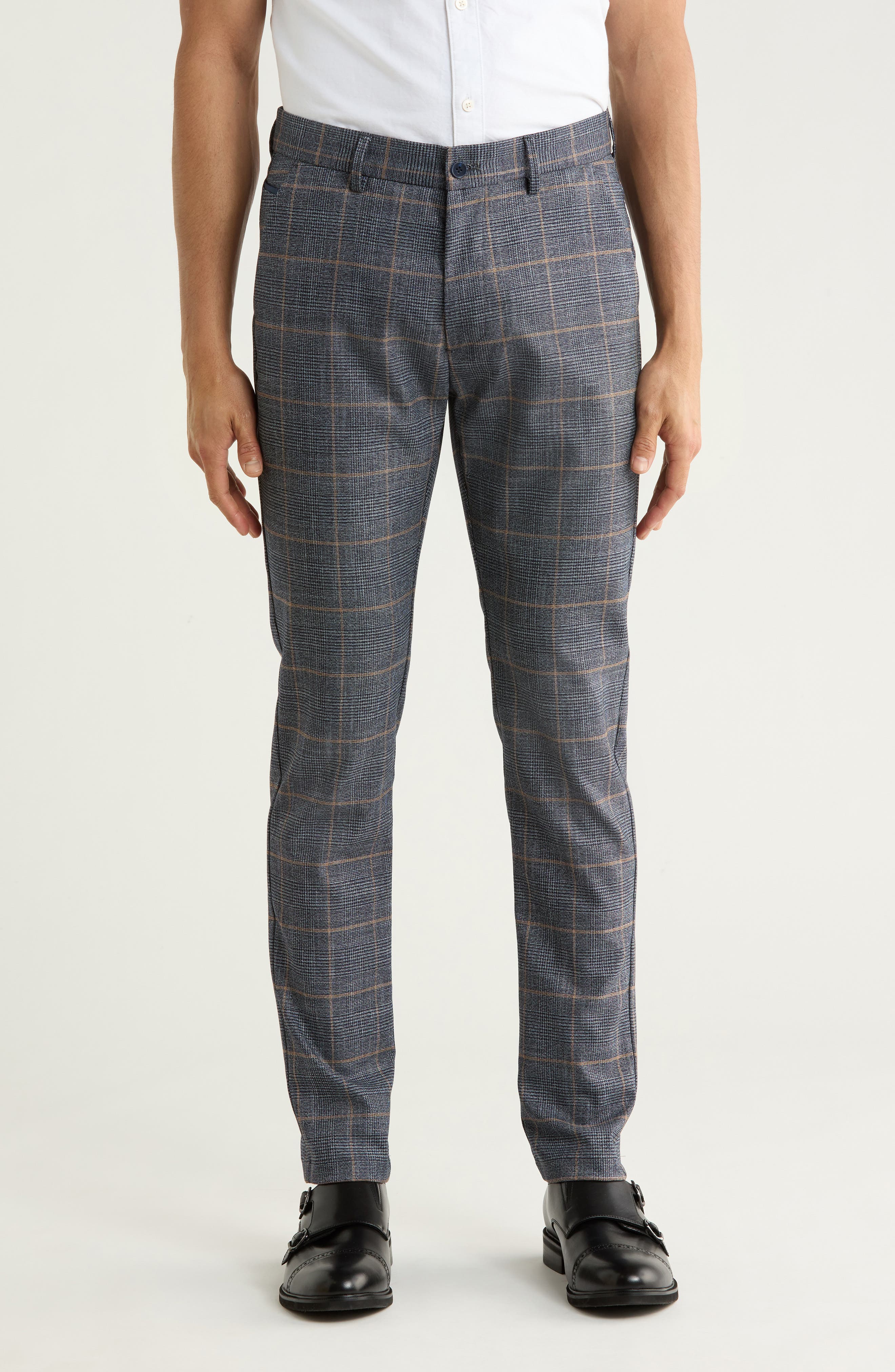 T.R. PREMIUM Plaid Straight Leg Trousers