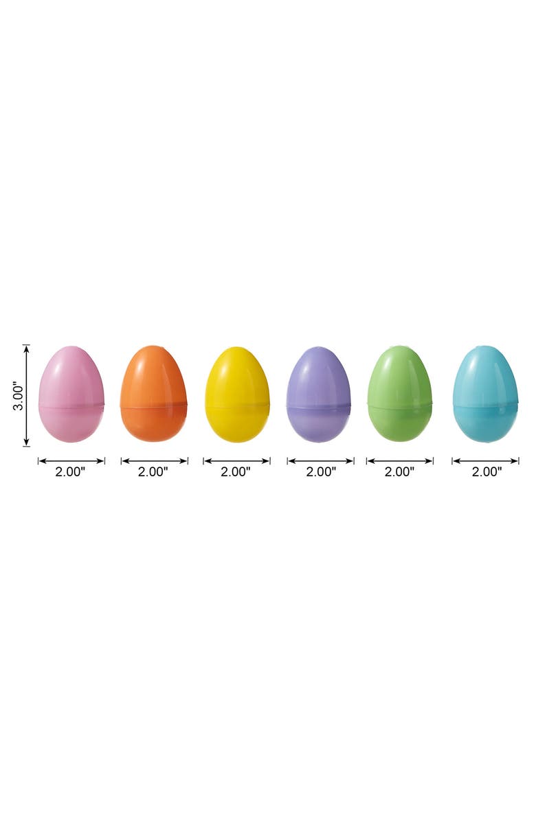 Glitzhome 60PK 3"H Easter Plastic Fillable Eggs in 6 Assorted Colors, 10 of Each, Alternate, color, Blue