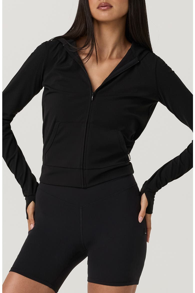 Allthefeels Full Zip Performance Hoodie, Main, color, BLACK