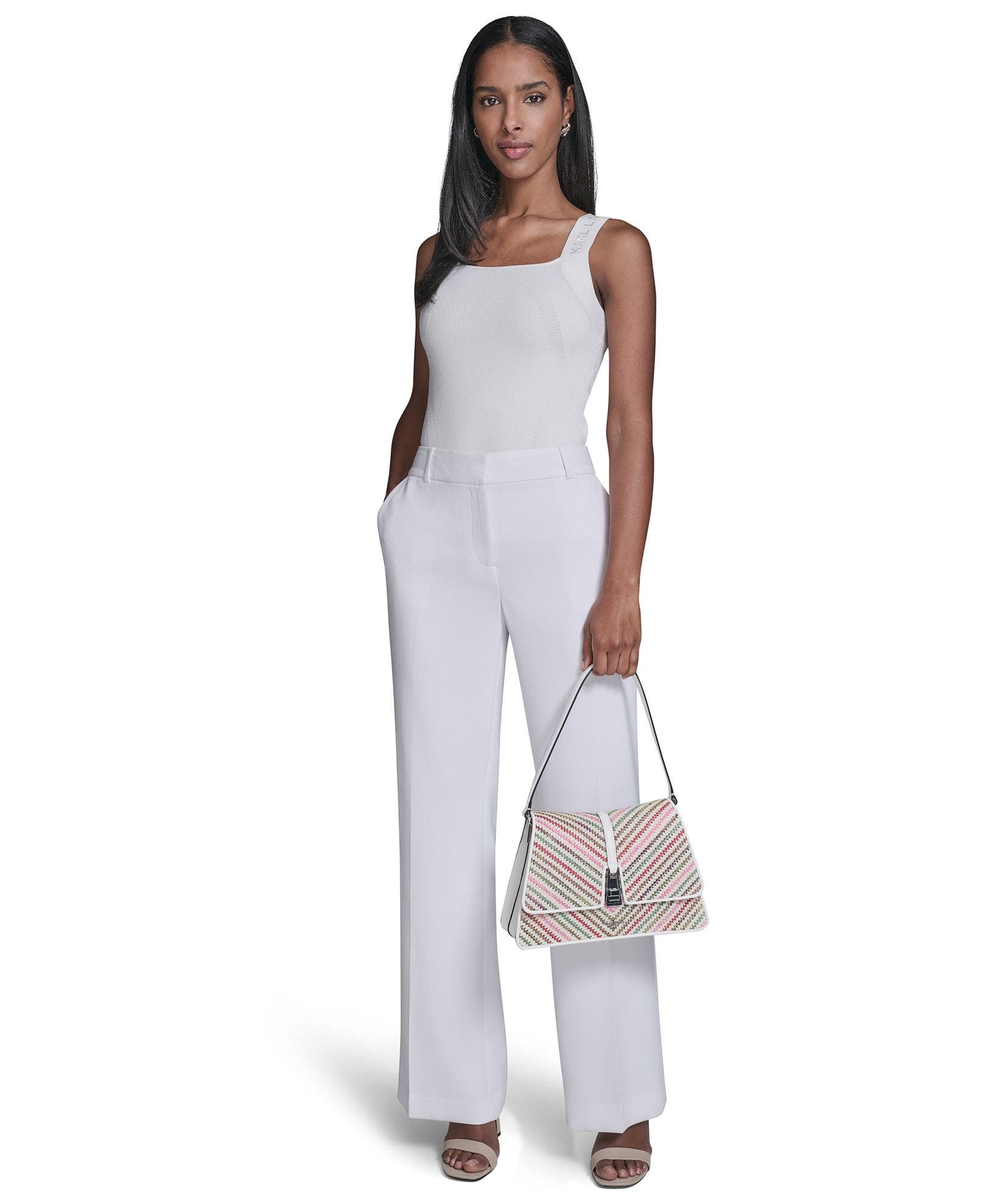 Mercerie Chevron Raffia Shoulder Bag, Alternate, color, Multi Combo