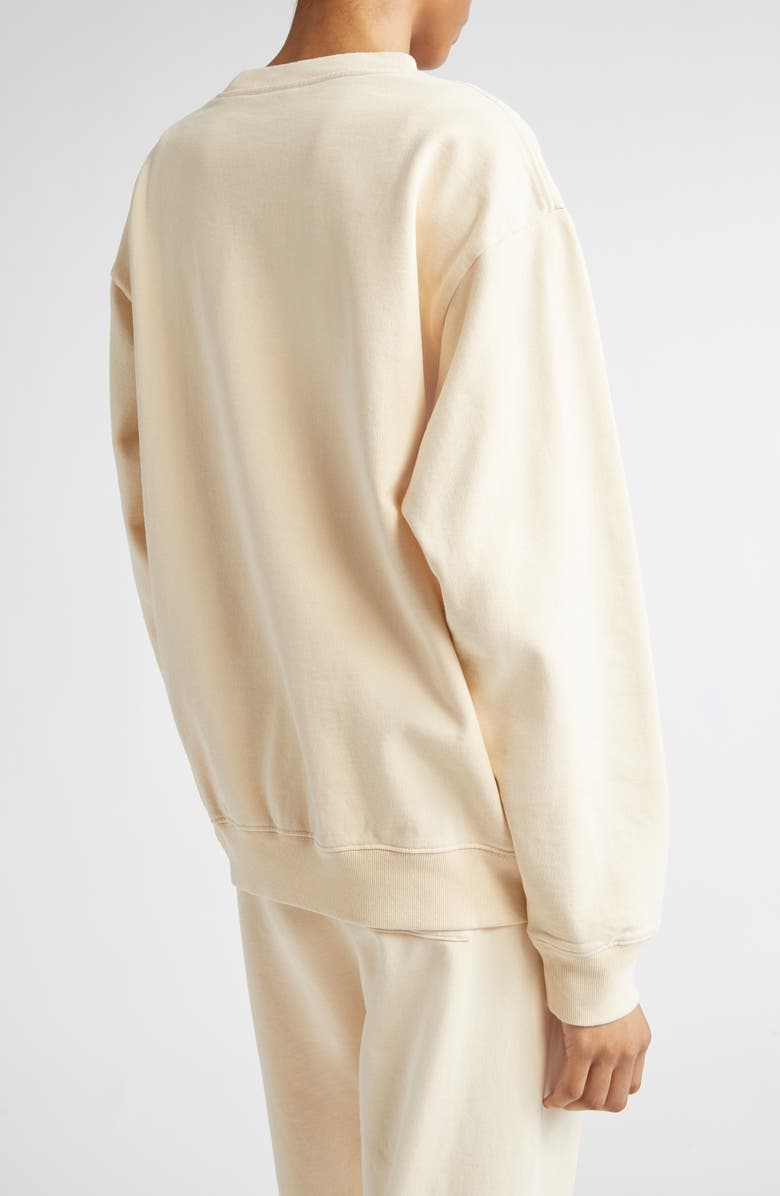 Sporty & Rich Wellness Club Embroidered Fleece Sweatshirt, Alternate, color, Cream
