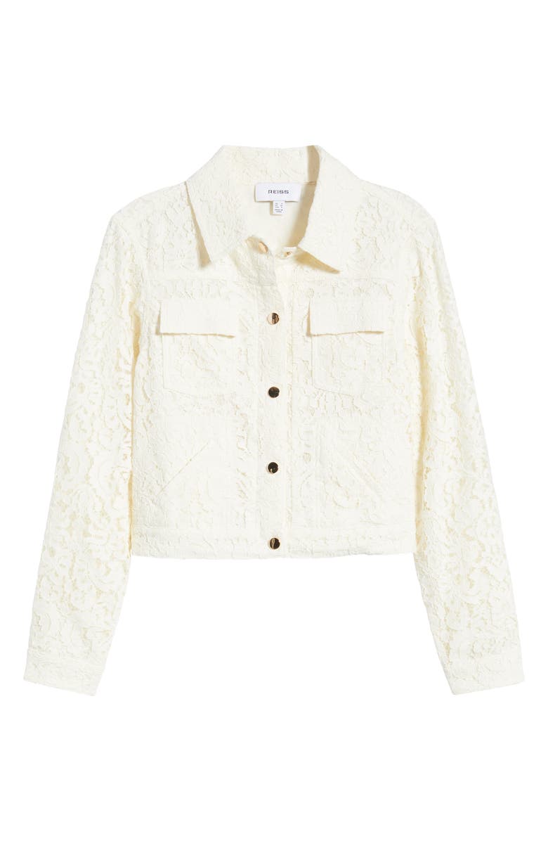 Reiss Lori Lace Jacket, Main, color, White