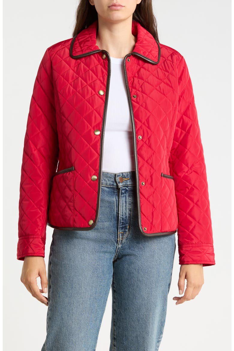 Quilted Barn Jacket, Alternate, color, RUBY RED