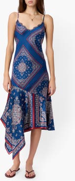 CAMI NYC Becky Lace Trim Silk Slipdress