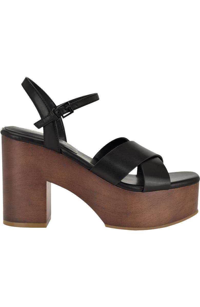 GUESS Qeelin Ankle Strap Platform Sandal, Alternate, color, Black