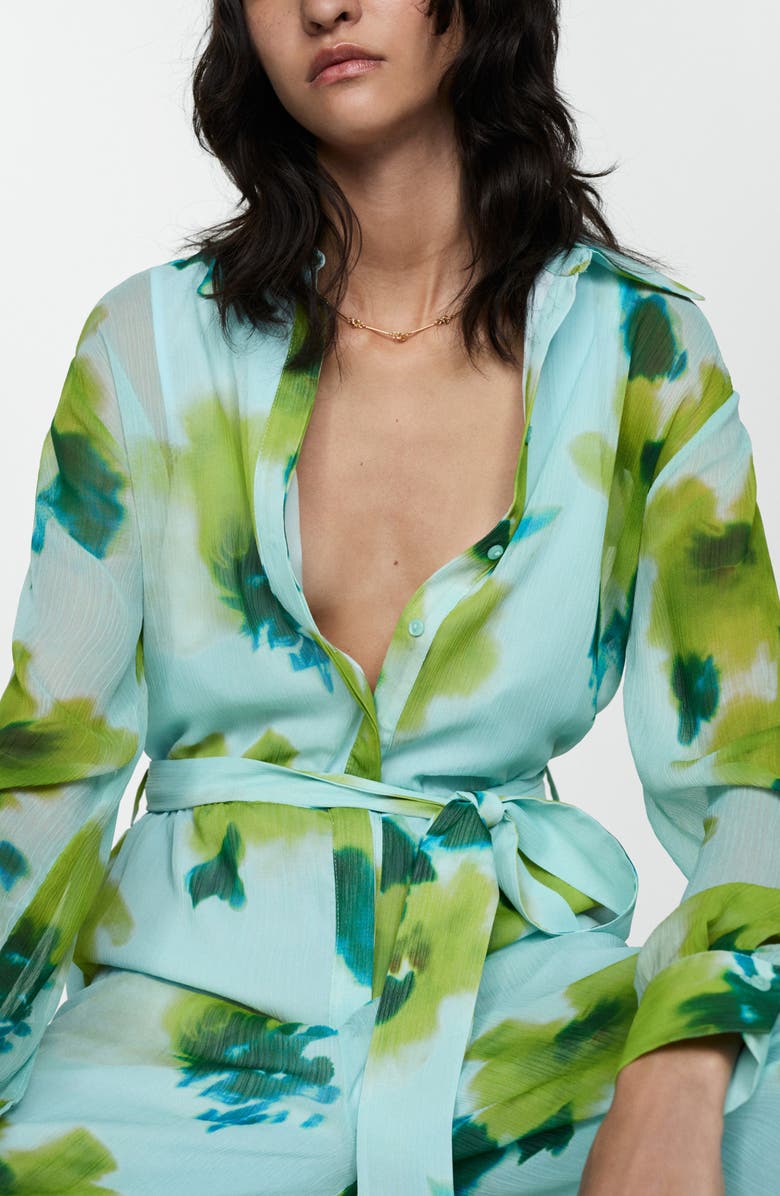 MANGO Floral Long Sleeve Jumpsuit, Alternate, color, 