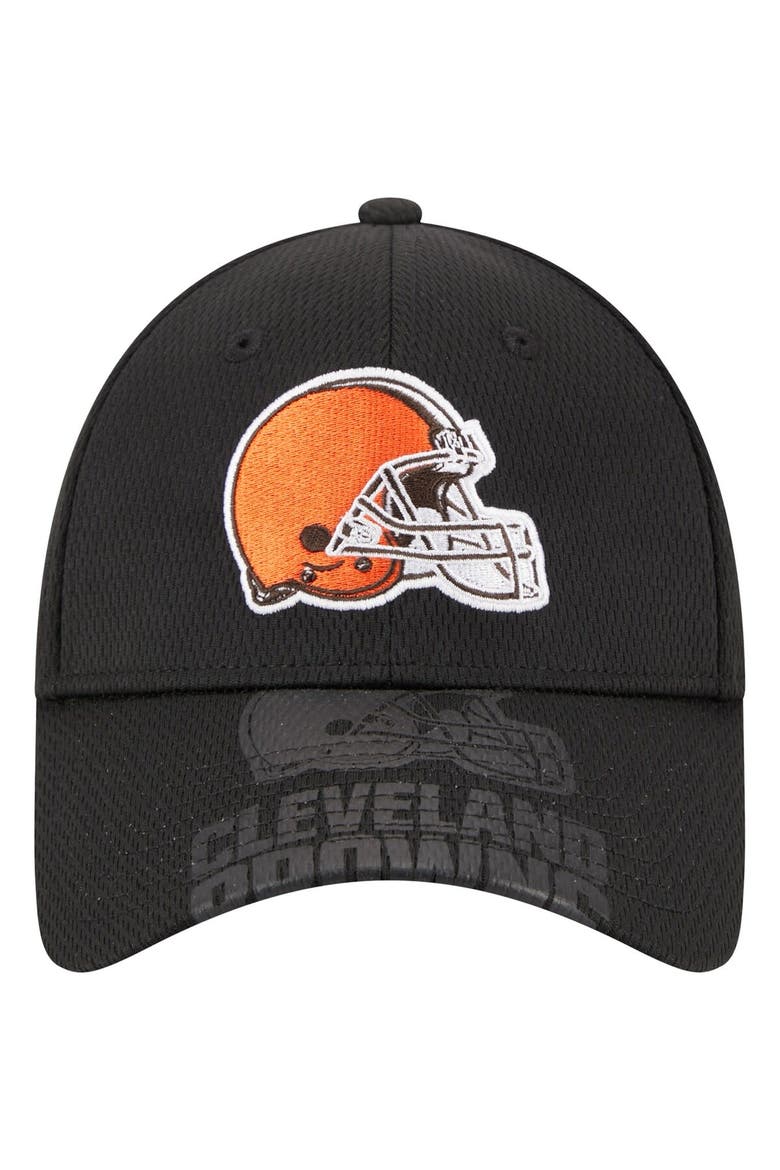 Men's New Era Black Cleveland Browns Top Visor 9FORTY Adjustable Hat, Alternate, color, Black